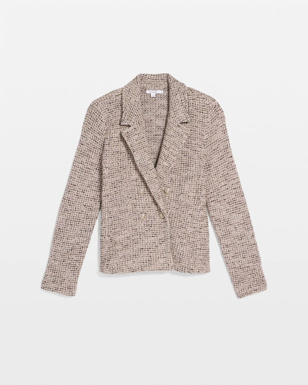 Chico's Premium - Double Breasted Tweed Blazer Smokey Taupe
