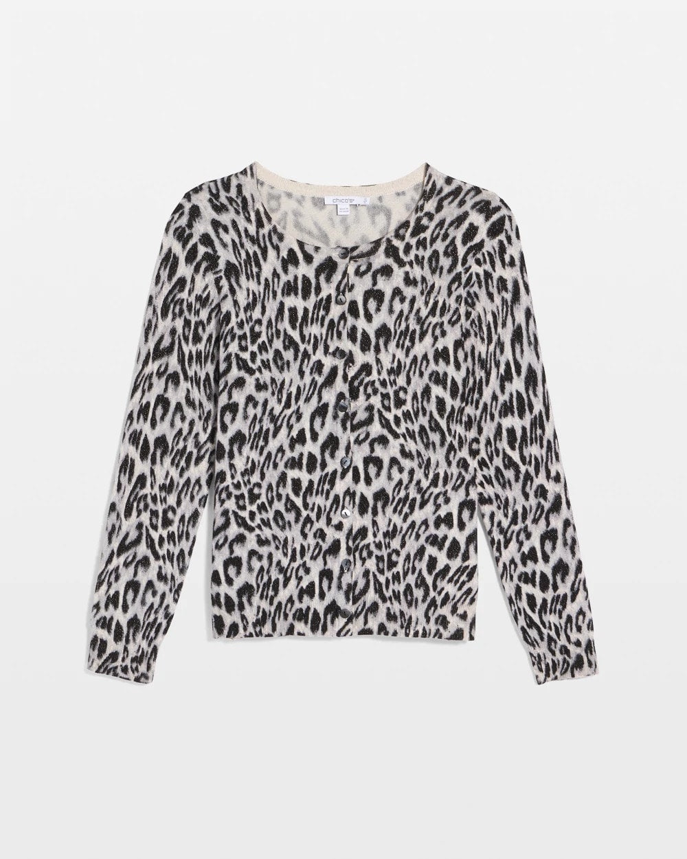 Chico's Sale - Animal Crewneck Cardigan English Cream