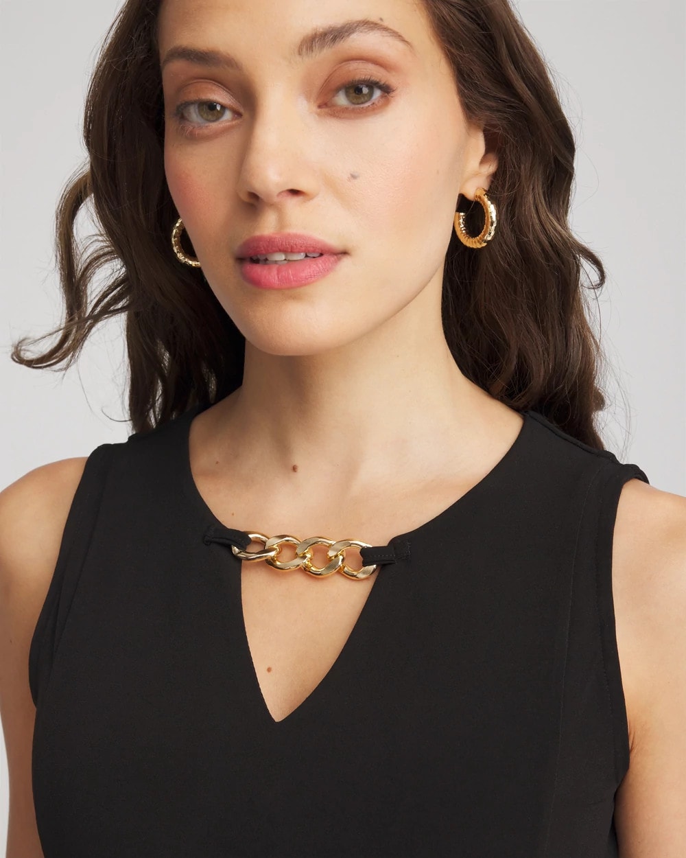 Chico's Special Offer - Travelers™ Jersey Knit Chain-Trim Jumpsuit Black
