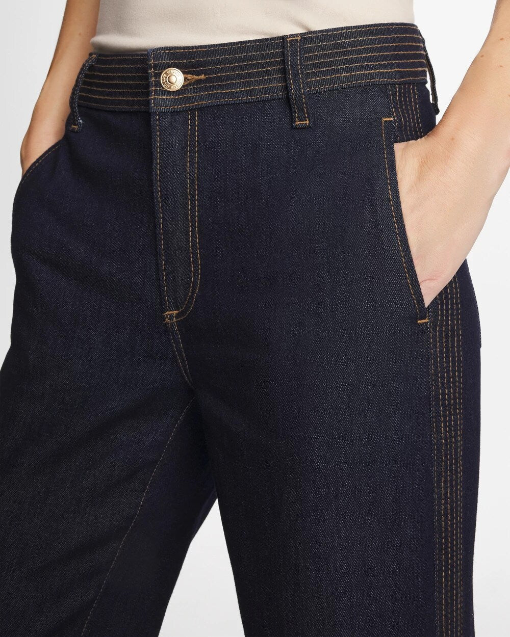 Chico's Value - Trapunto Wide-Leg High-Rise Jeans Cedar Rinse