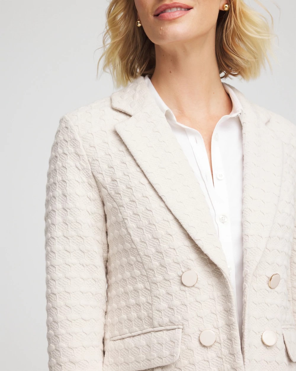 Chico's Value - Textured Knit Blazer Smokey Taupe