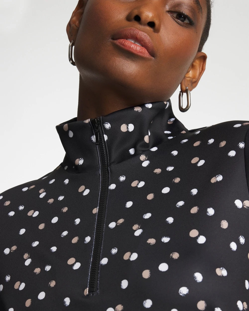 Chico's Signature - Zenergy® UPF Spotted Half Zip Studio Taupe