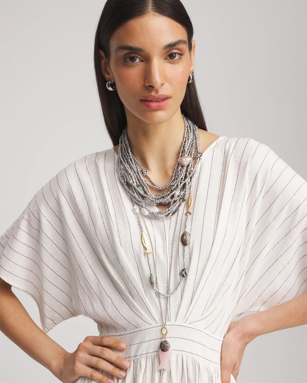 Chico's Customer Favorite - Chico's Originals White Jade Ocean Necklace Silver