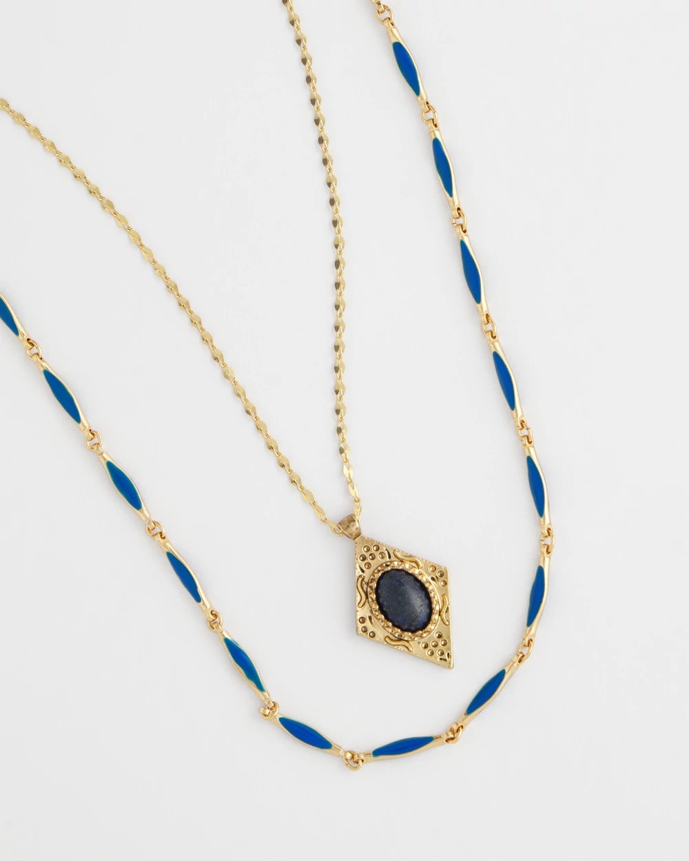 Chico's Quality - Double-Strand Sodalite Pendant Necklace Blue