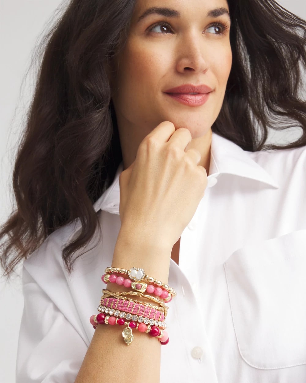 Chico's Smart Buy - Thread Wrapped Cuff Bracelet Pink