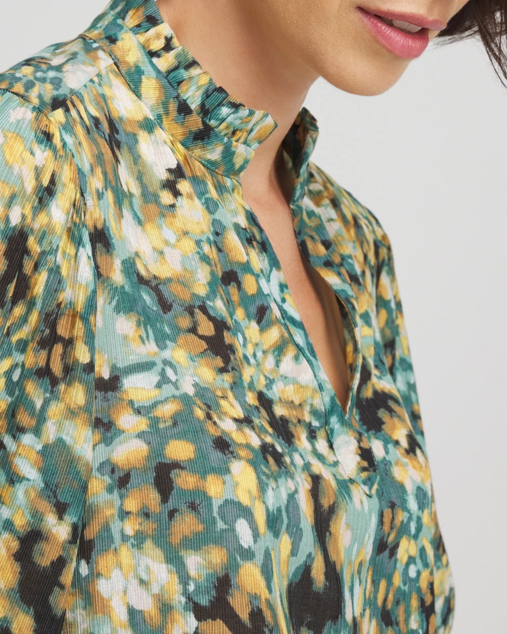 Chico's Sale - Crinkle Relaxed-Fit Blouse Darkest Spruce