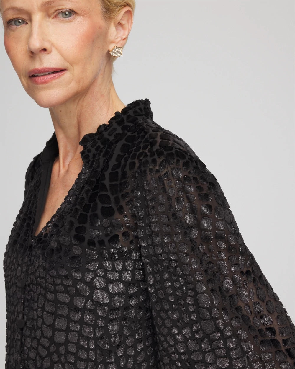 Chico's Sale - Burnout Velvet Blouse Black