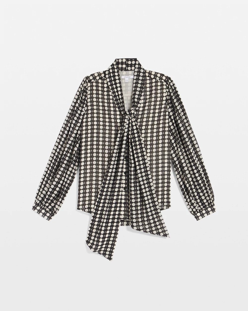 Chico's Best Seller - Clip-Dot Tie-Front Blouse Black