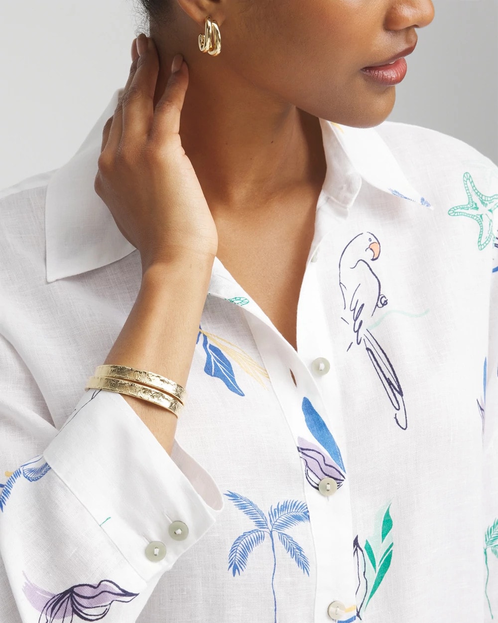 Chico's Discount - No Iron™ Island Linen Shirt Optic White