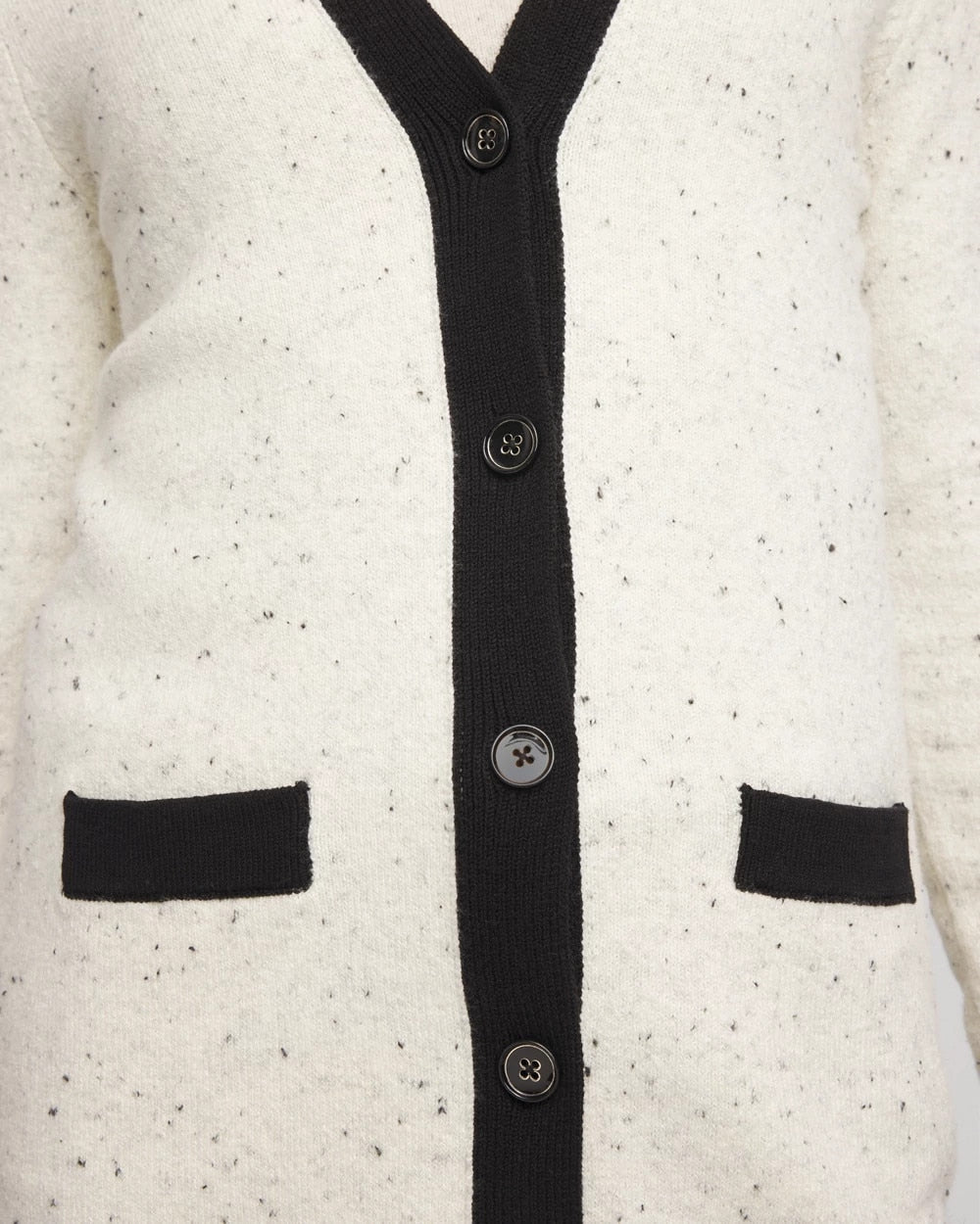 Chico's Essential - Tipped Lady Jacket Cardigan English Cream
