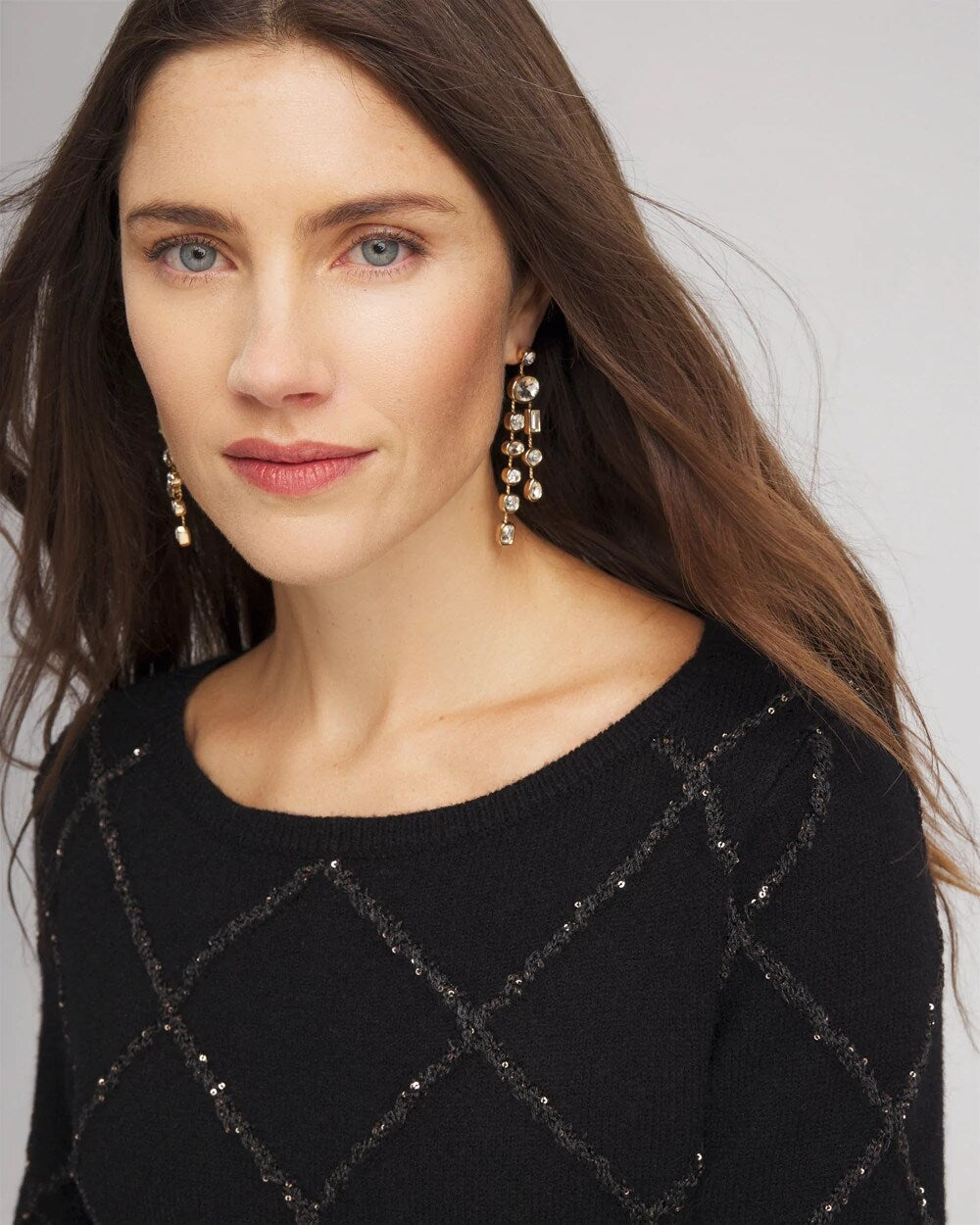 Chico's Smart Buy - Sparkling Diamonds Pullover Sweater Black
