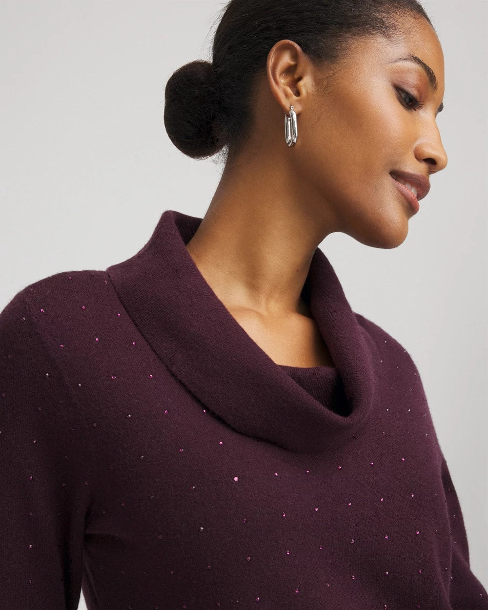 Chico's Great Value - Zenergy® Luxe Diamante Cowlneck Tunic Night Bloom