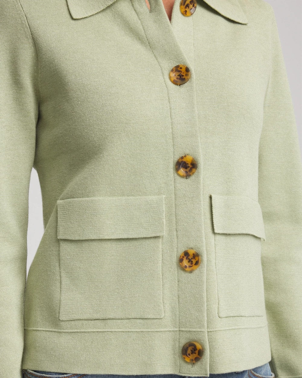 Chico's Smart Buy - Button-Front Cardigan Jacket Sage Meadow
