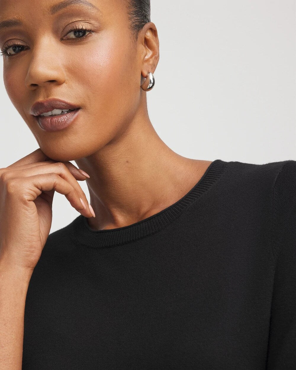 Chico's Latest - Ella Classic-Fit Sweater Tee Black