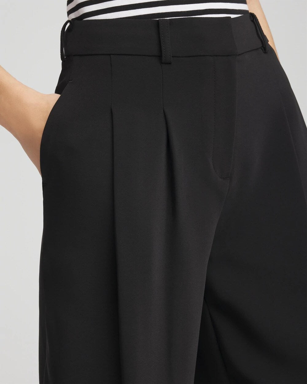 Chico's Discount - Crepe Pleated Relaxed Pants Black