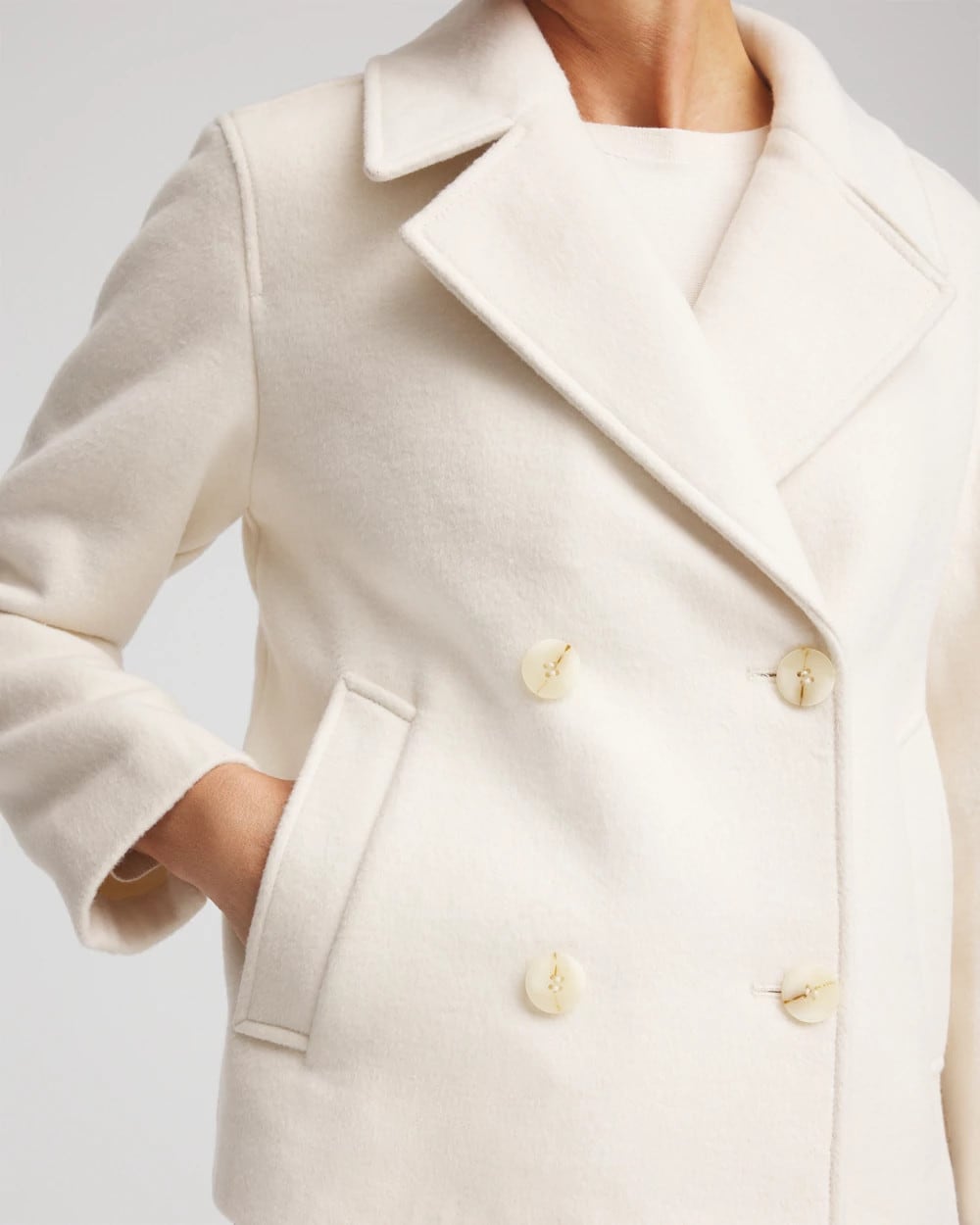 Chico's Smart Buy - Wool Peacoat English Cream