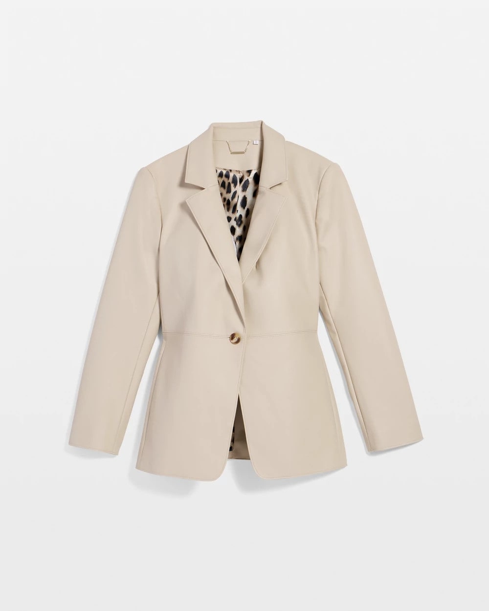 Chico's Recommended - Faux Leather Blazer Ivory Wheat