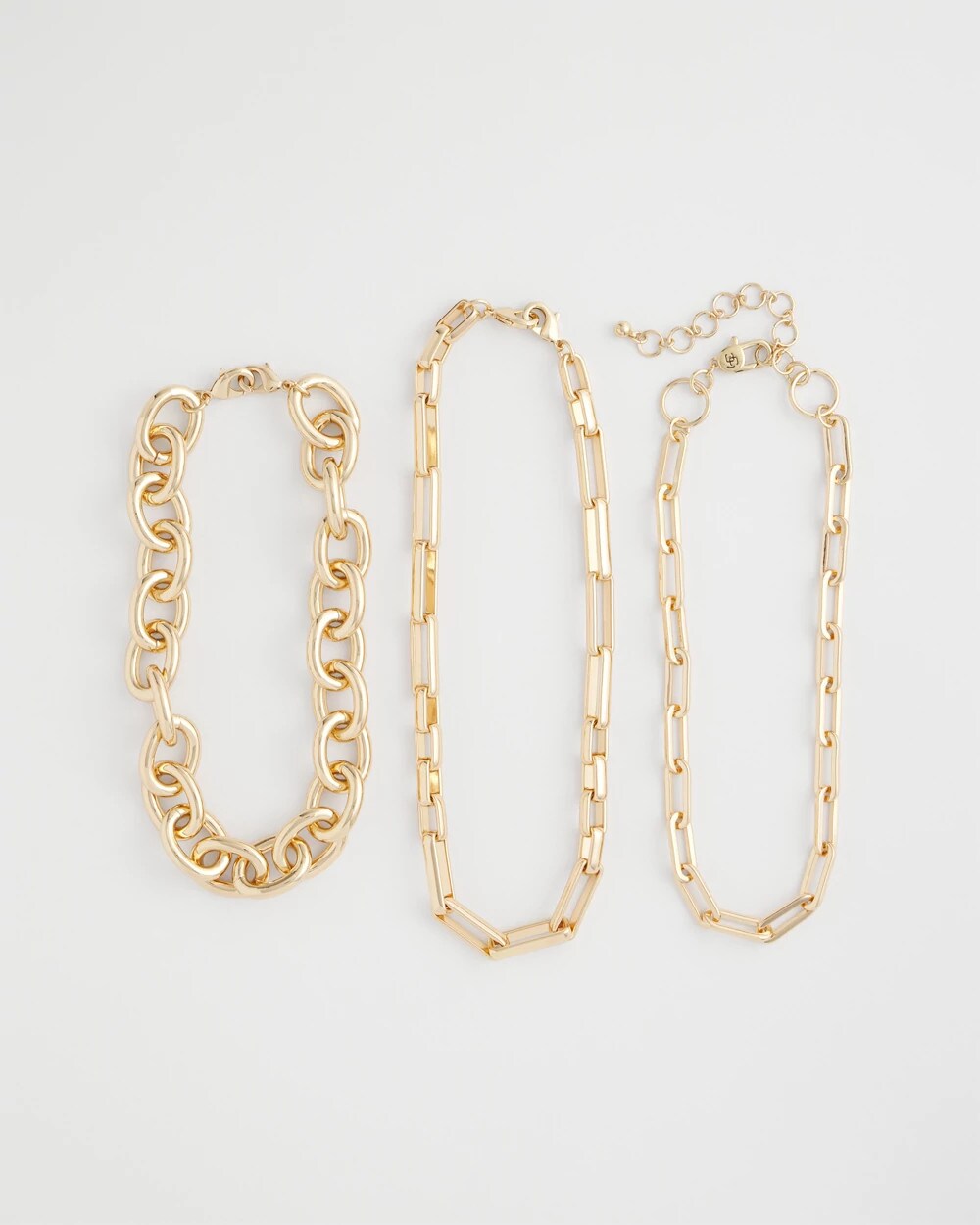 Chico's Popular - Convertible Three-Strand Chain Necklace Gold