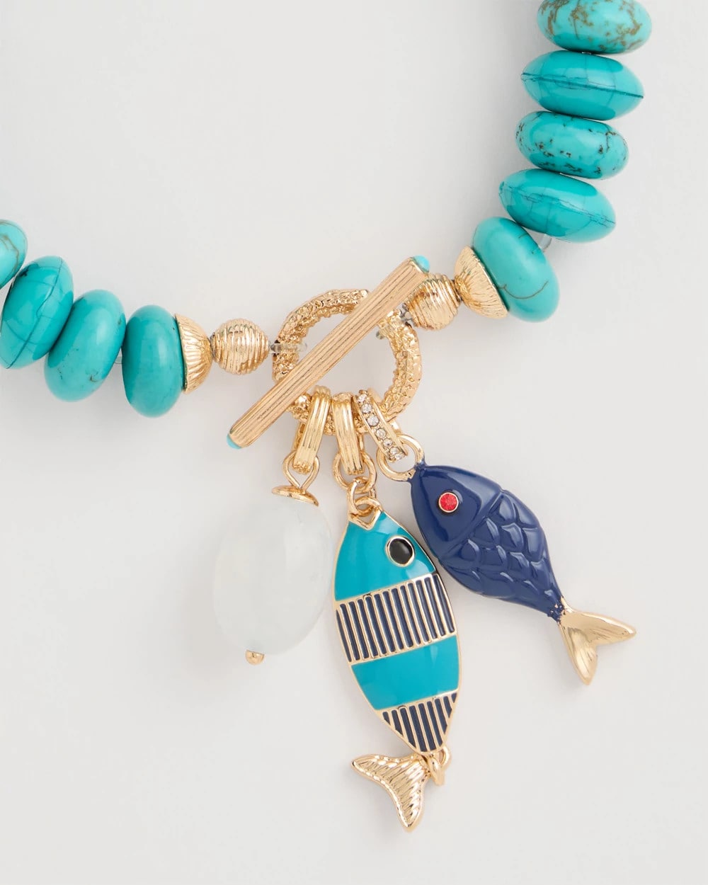Chico's Discount - Turquoise Stone Toggle Charm Bracelet Turquoise