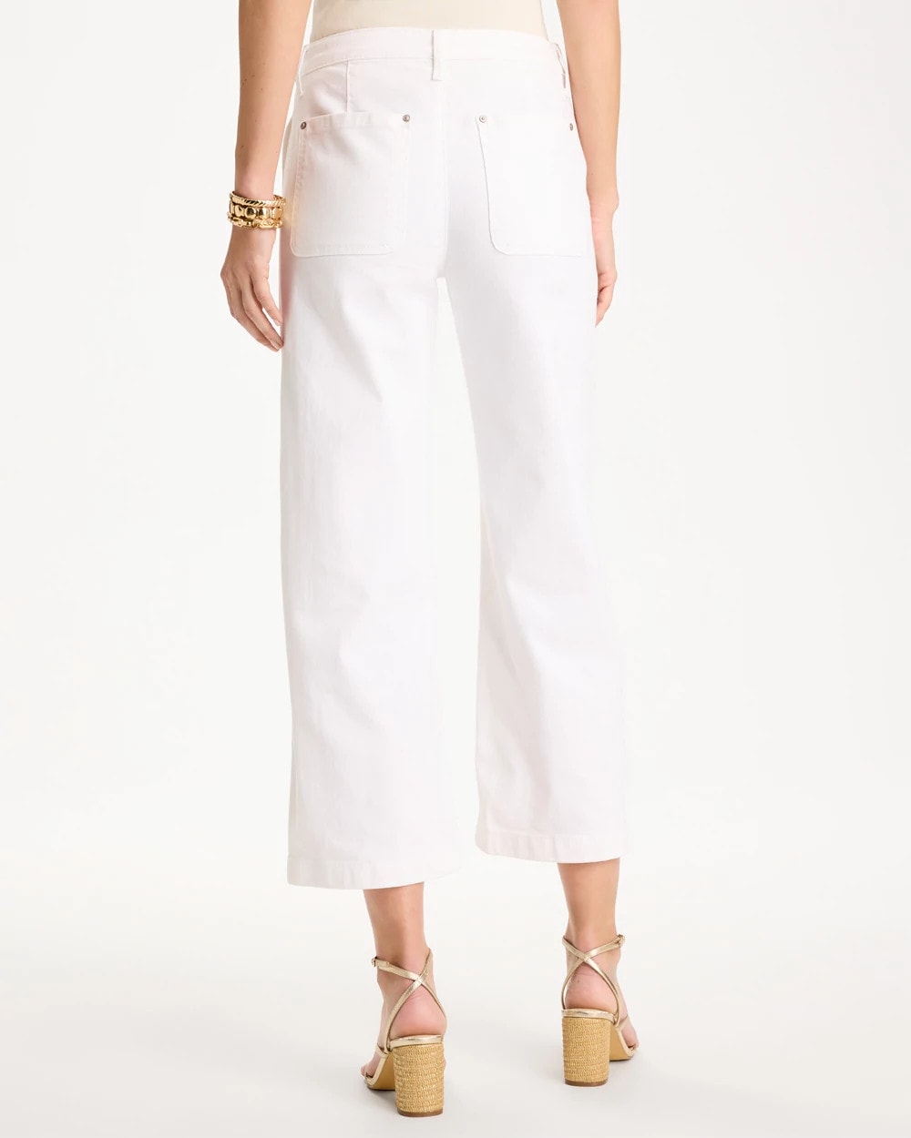 Chico's Smart Buy - Straight Crop White Trouser Jeans Alabaster