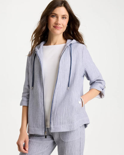 Chico's Best Price - Zenergy® Striped Gauze Jacket Blue