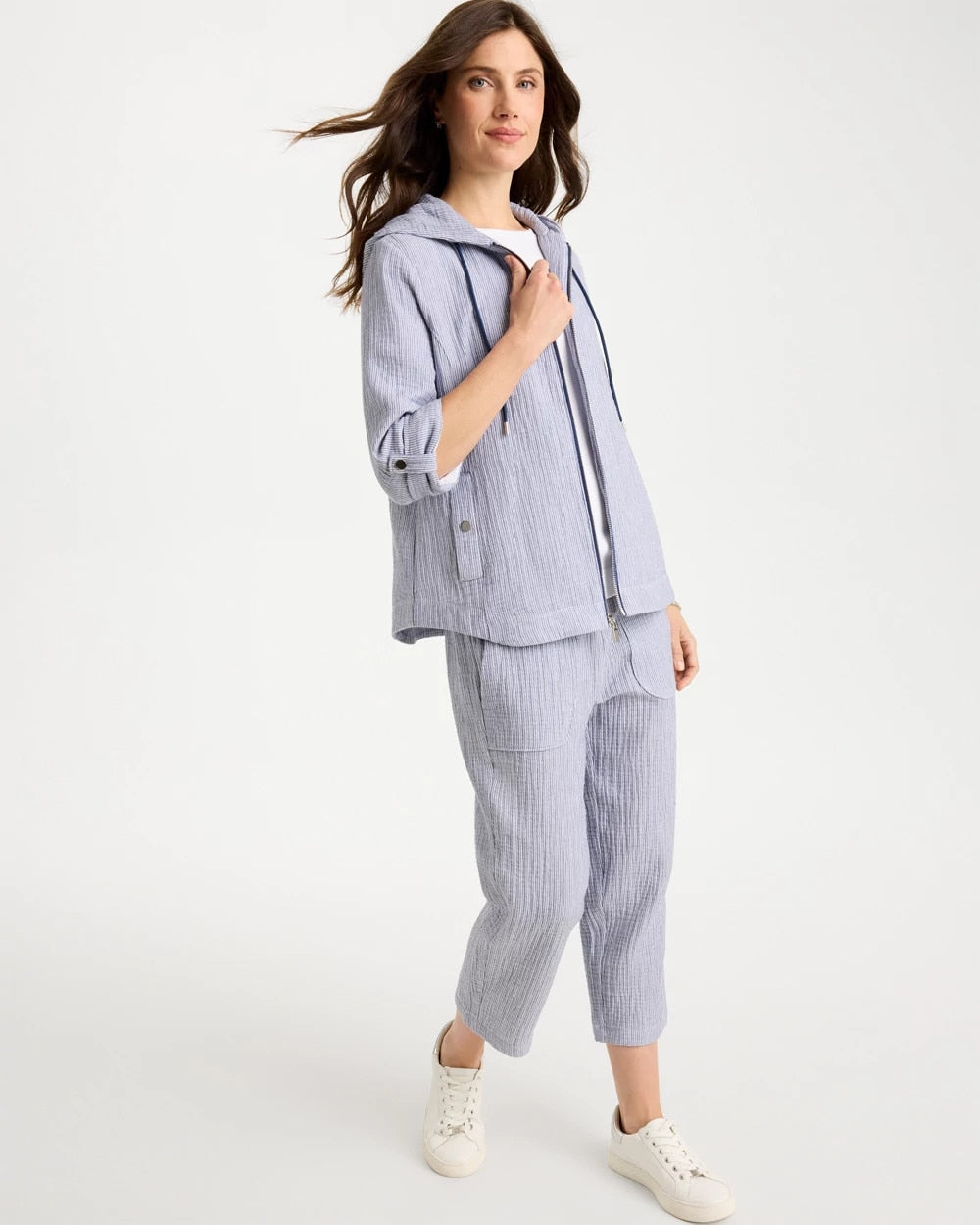 Chico's Best Price - Zenergy® Striped Gauze Jacket Blue