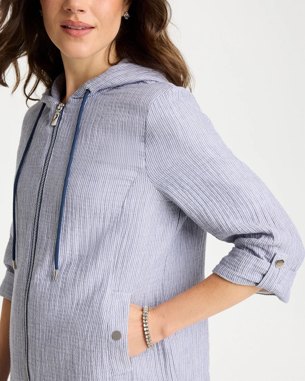 Chico's Best Price - Zenergy® Striped Gauze Jacket Blue