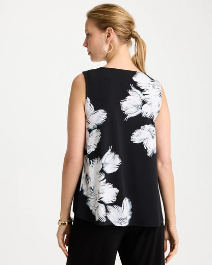 Chico's Value - Travelers™ Knit Abstract Floral Swing Tank Black