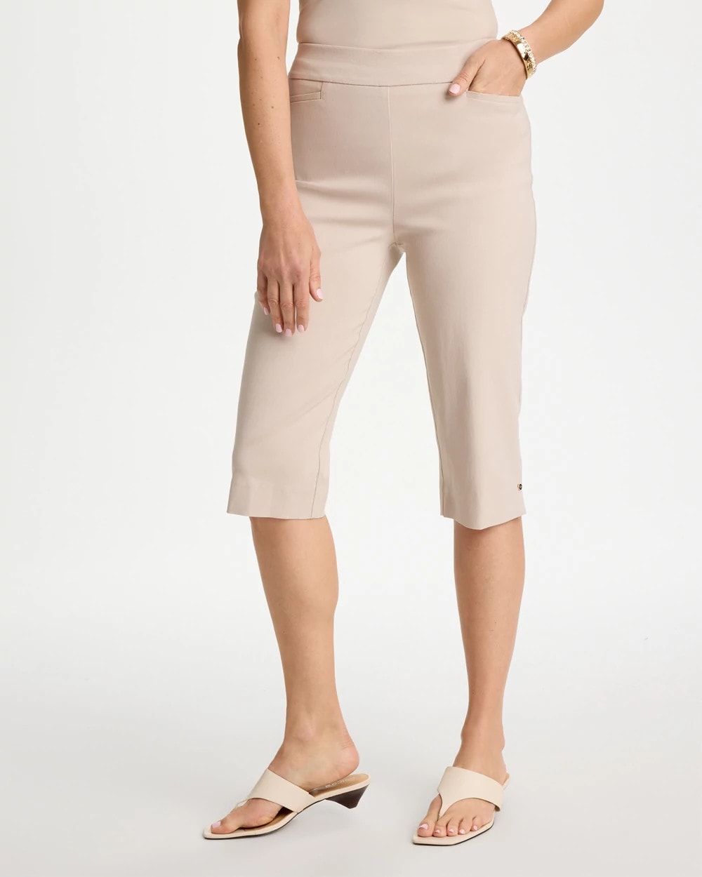 Chico's Popular - Brigitte™ Slim Rivet Pull-On Capri Pant Smokey Taupe