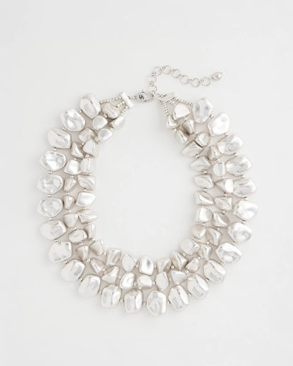 Chico's Essential - Chunky Silver Multi-Strand Necklace Silver