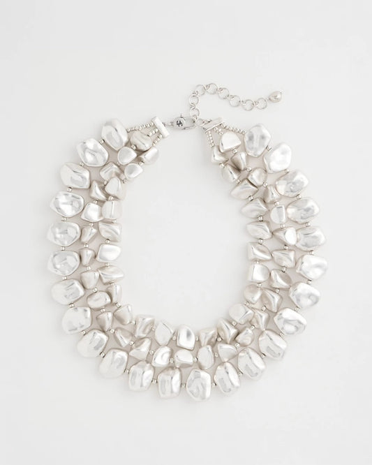 Chico's Essential - Chunky Silver Multi-Strand Necklace Silver
