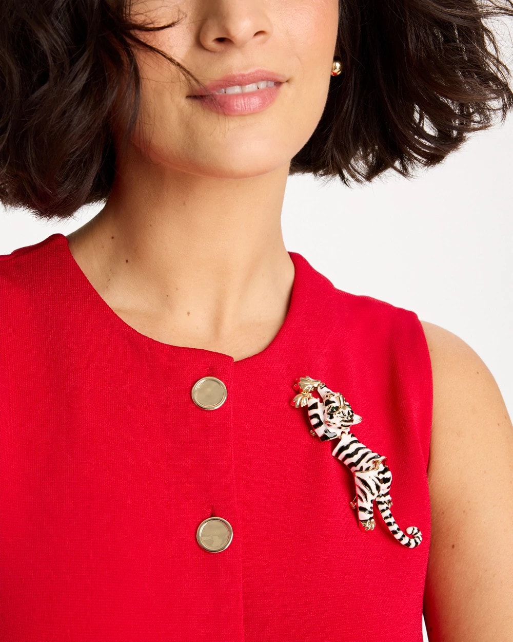 Chico's Special Offer - Tiger Brooch Black/White