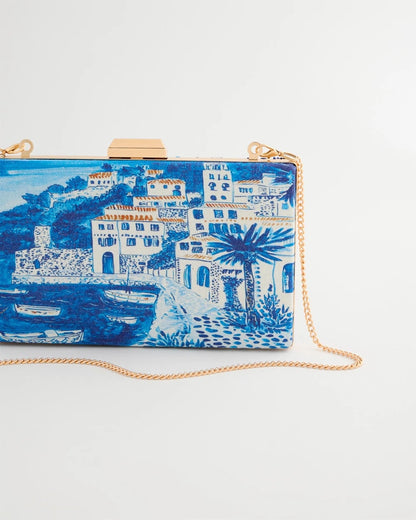 Chico's Exclusive - Embellished Scenic Clutch Blue