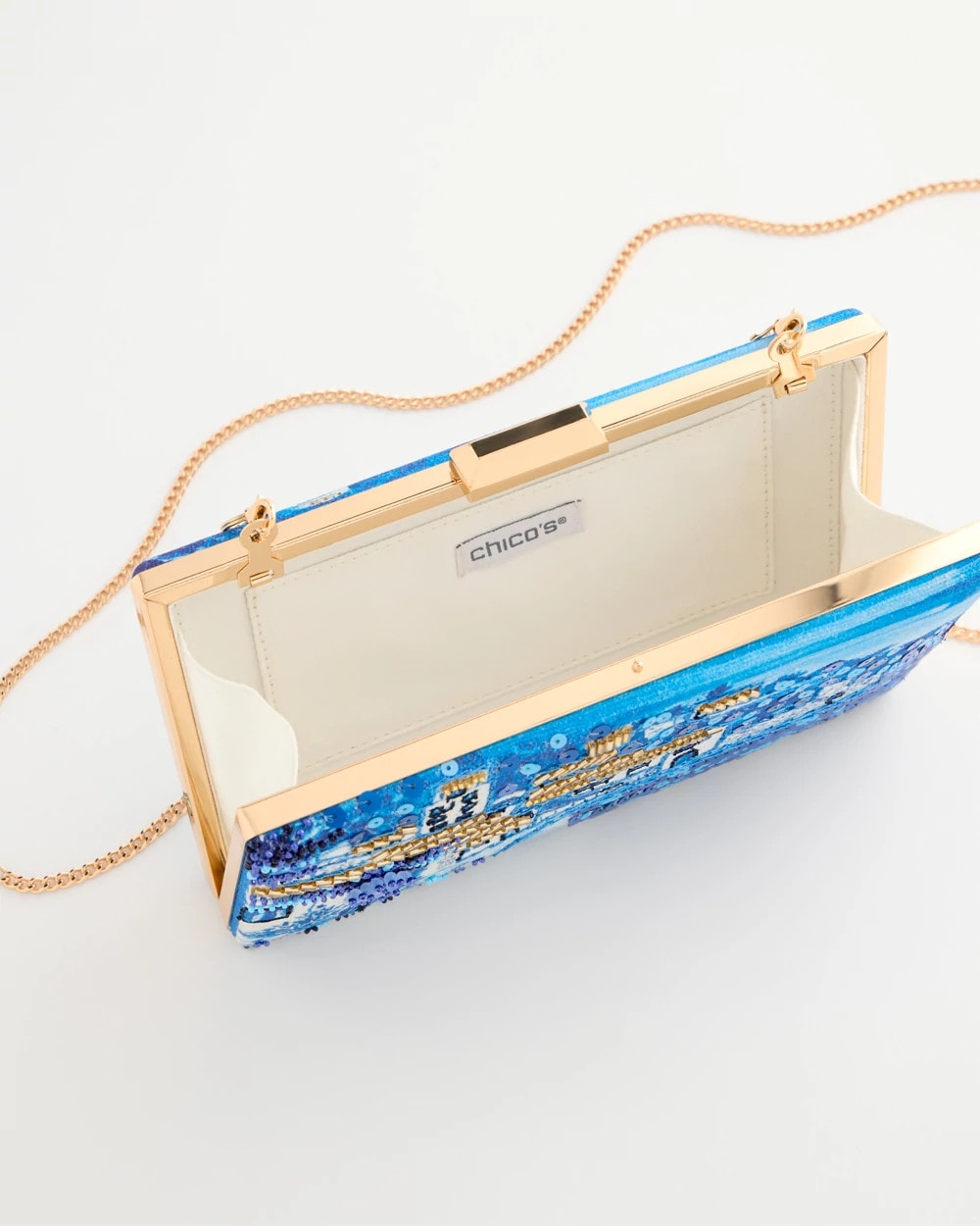 Chico's Exclusive - Embellished Scenic Clutch Blue
