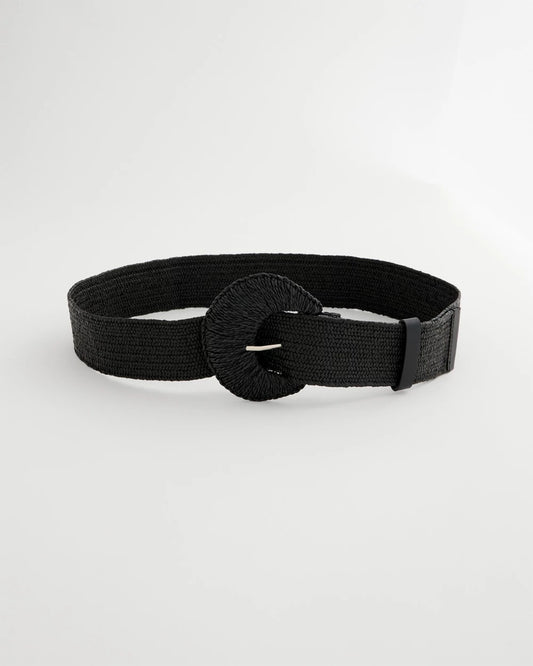 Chico's Exclusive - Raffia Wrapped Stretch Belt Black