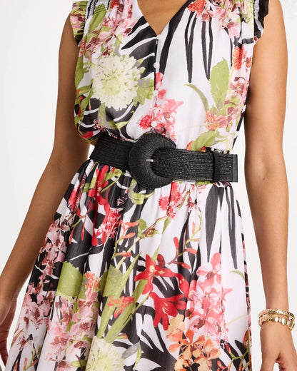 Chico's Exclusive - Raffia Wrapped Stretch Belt Black