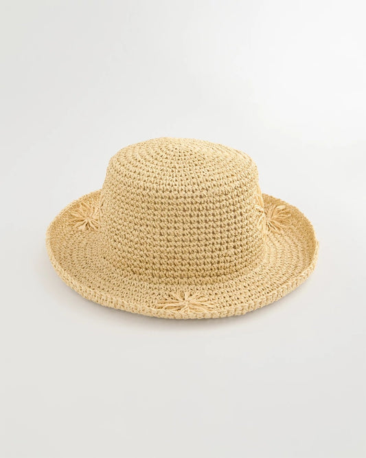 Chico's Premium - Straw Embroidered Beach Hat Natural