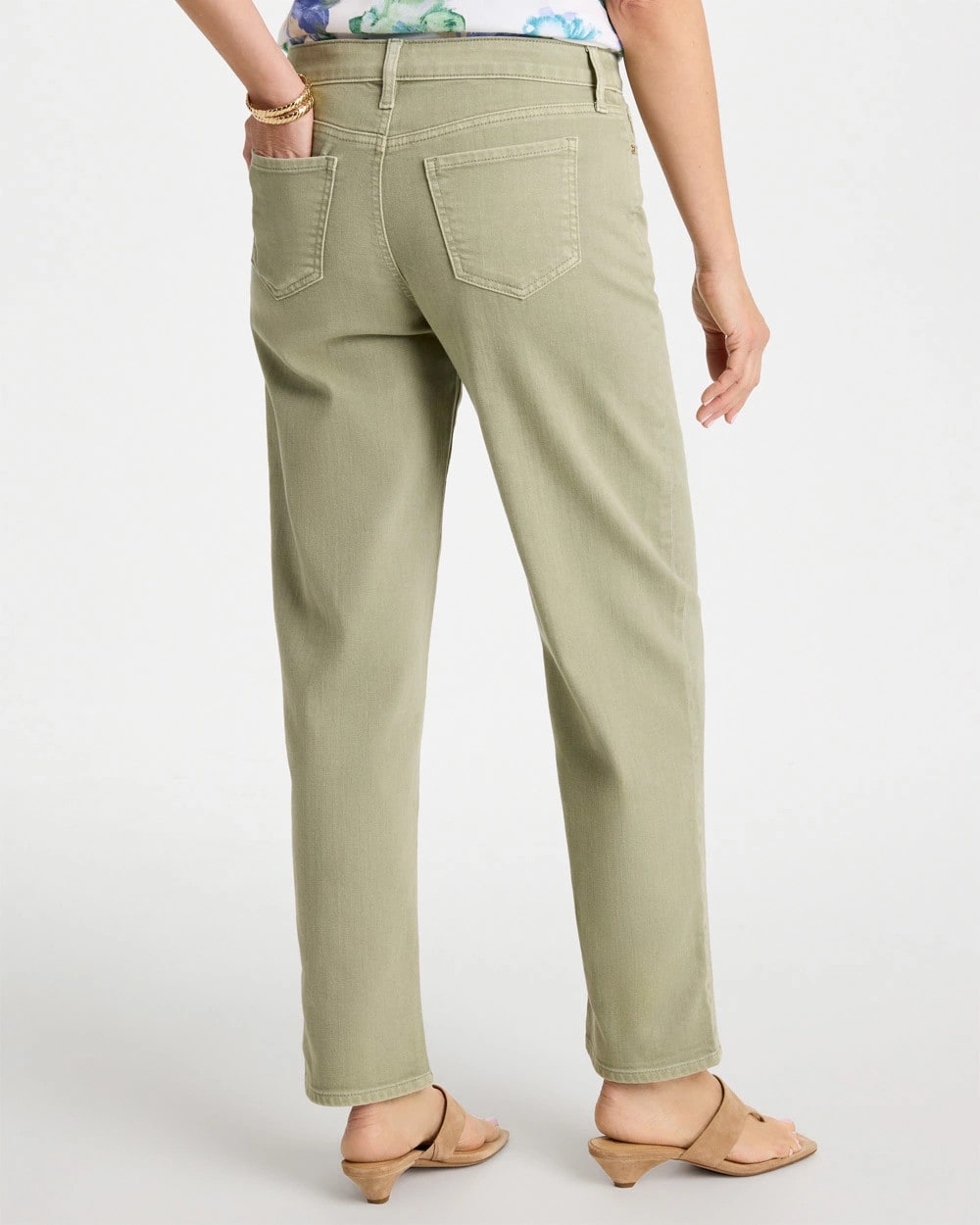 Chico's Best Seller - Boyfriend Relaxed Crop Jeans Seagrass Green