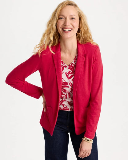 Chico's Recommended - Slub Knit Blazer Cherry Lush