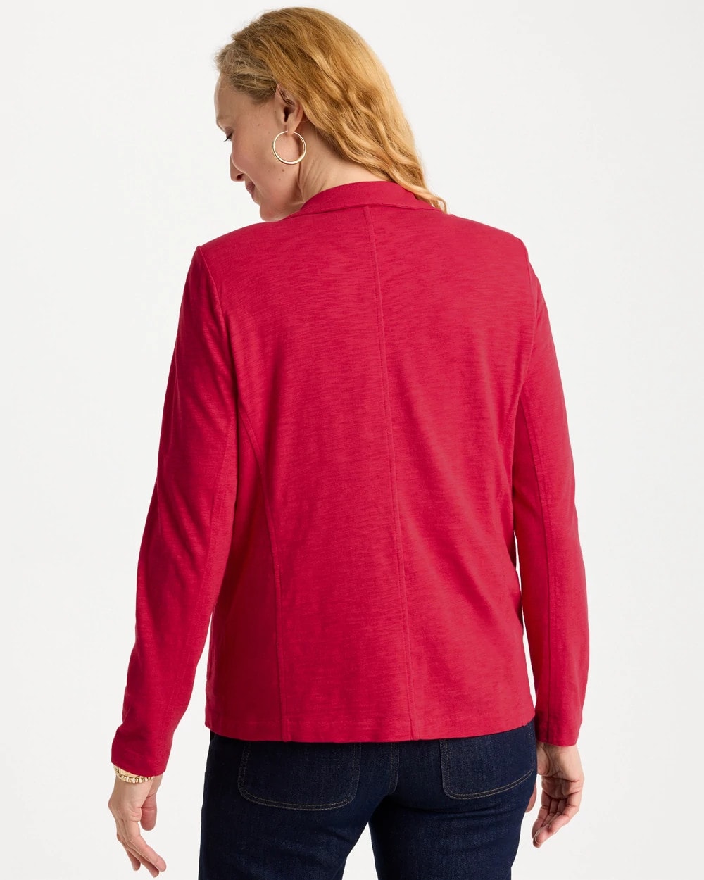 Chico's Recommended - Slub Knit Blazer Cherry Lush