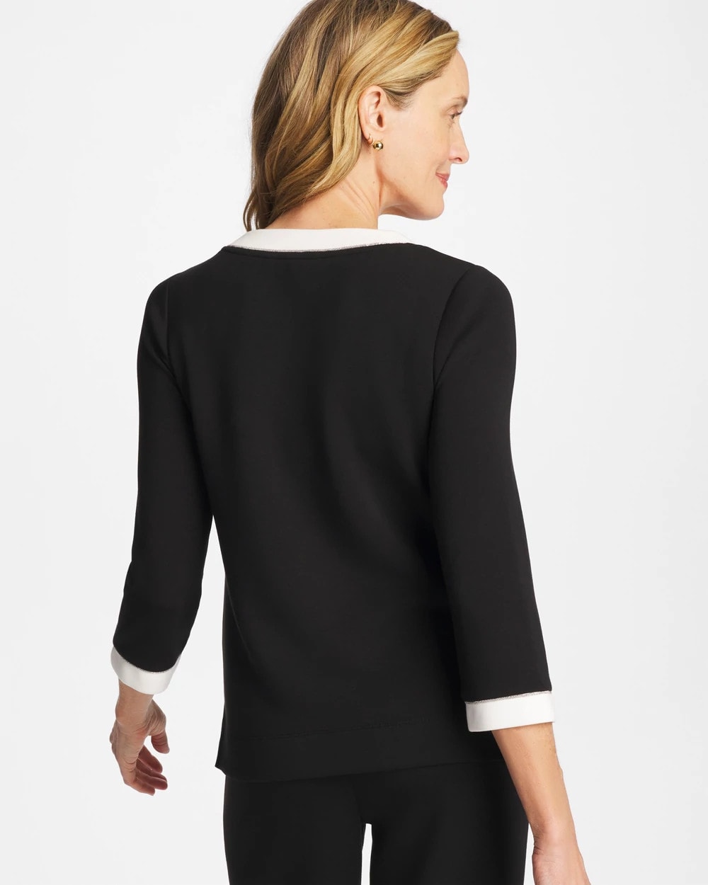 Chico's Latest - Zenergy® Soft Caviar Bead Contrast Top Black