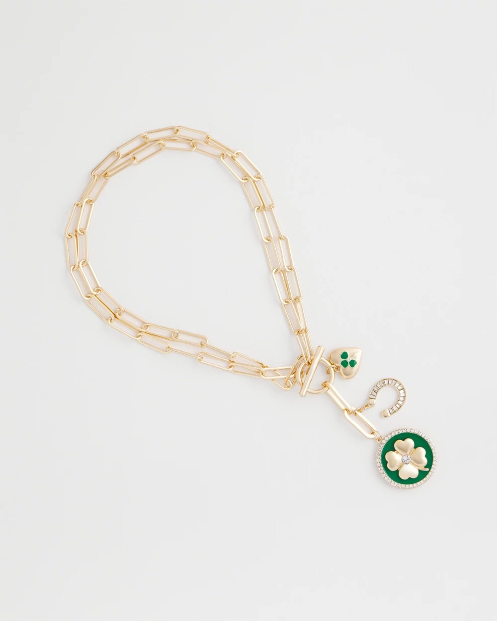Chico's Premium - Lucky Charm Twice As Nice Necklace Green