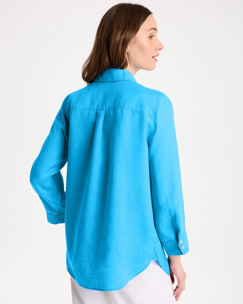 Chico's Special Offer - No Iron™ Linen Shirt Blue Tide