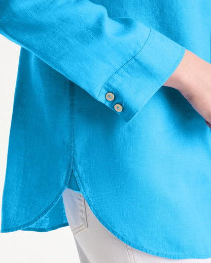 Chico's Special Offer - No Iron™ Linen Shirt Blue Tide