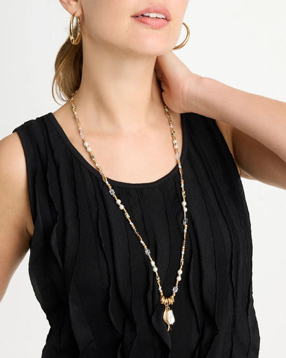 Chico's Latest - Coral Jade Stone Charm Necklace Neutral