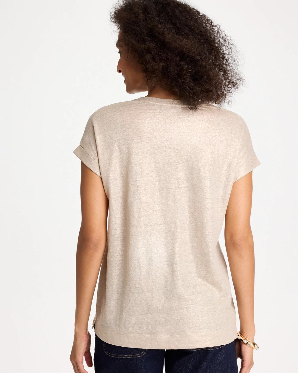 Chico's Featured - Foiled Linen Button Tunic Smokey Taupe