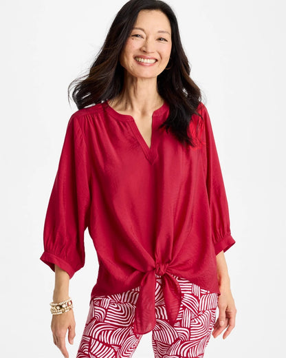 Chico's Exclusive - Tie-Front Top Cherry Lush