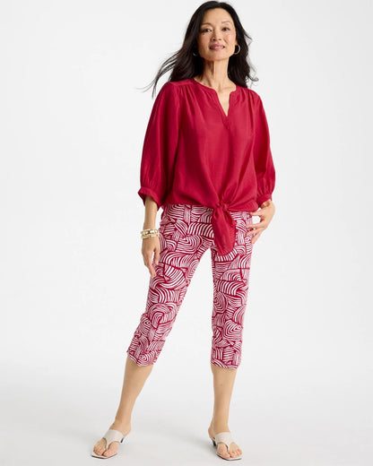 Chico's Exclusive - Tie-Front Top Cherry Lush