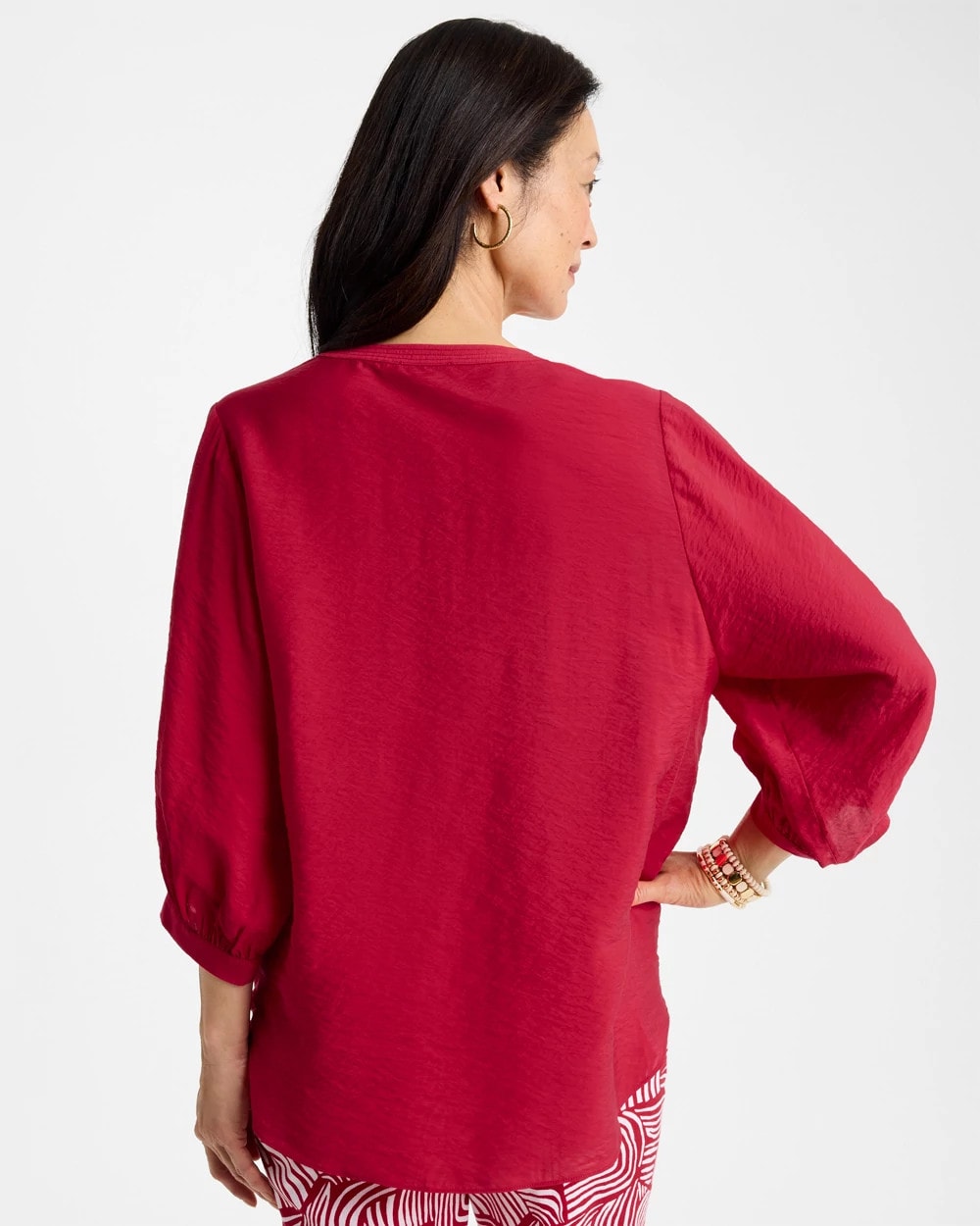 Chico's Exclusive - Tie-Front Top Cherry Lush