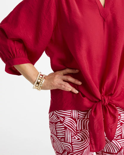 Chico's Exclusive - Tie-Front Top Cherry Lush